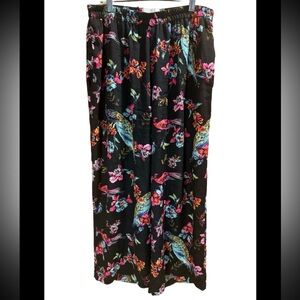 Anthropologie Floral Print Wide Leg Pants Size Medium